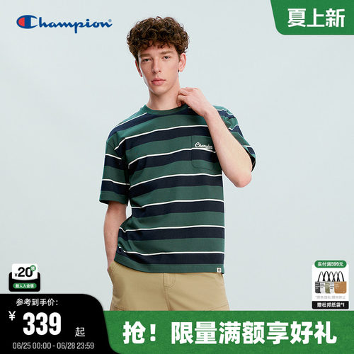 Champion纯棉圆领宽松短袖T恤