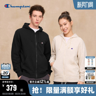 美式 女情侣拉链开衫 潮外套休闲 新款 Champion冠军连帽卫衣男25秋季