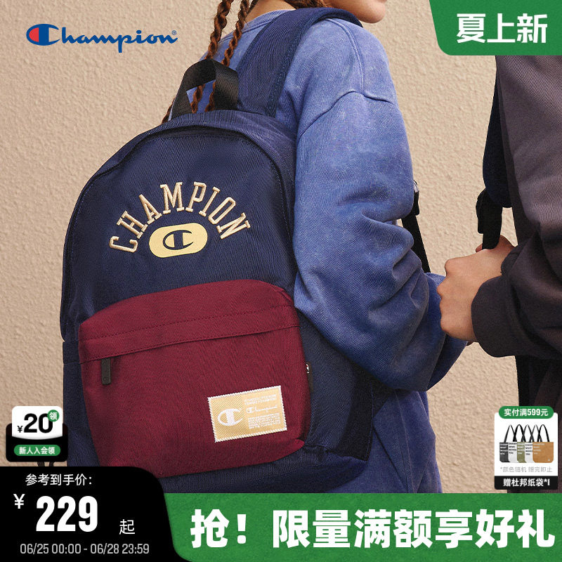 Champion冠军双肩包春季男运动休闲背包女大容量校园书包时尚通勤