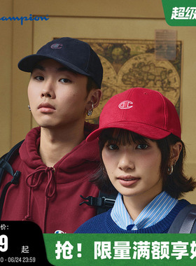 Champion冠军鸭舌帽2025秋冬新款小脸帽女复古红色棒球帽男运动帽