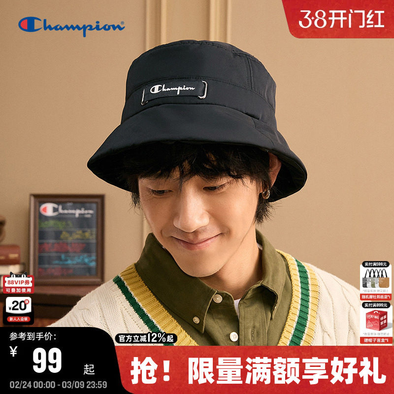 Champion冠军渔夫帽男2024冬季新款盆帽休闲户外简约潮牌女遮阳帽 - Champion官方旗舰店出品