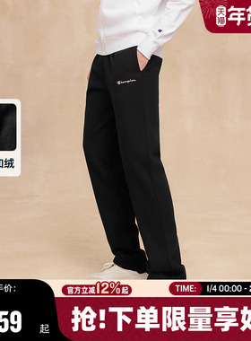 Champion冠军加绒卫裤男25冬季上新束脚直筒运动秋舒适潮牌长裤女