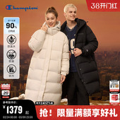 休闲女潮牌连帽外套纯色 新款 Champion冠军中长款 羽绒服男2025冬季