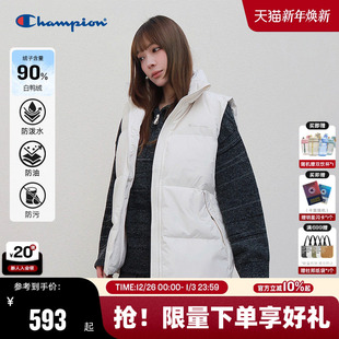 Champion冠军羽绒马甲男25冬新款 三防 拉链立领女 许魏洲同款