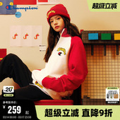 纯棉插肩袖 赵昭仪同款 Champion冠军蛇年立领红色卫衣女春秋新款