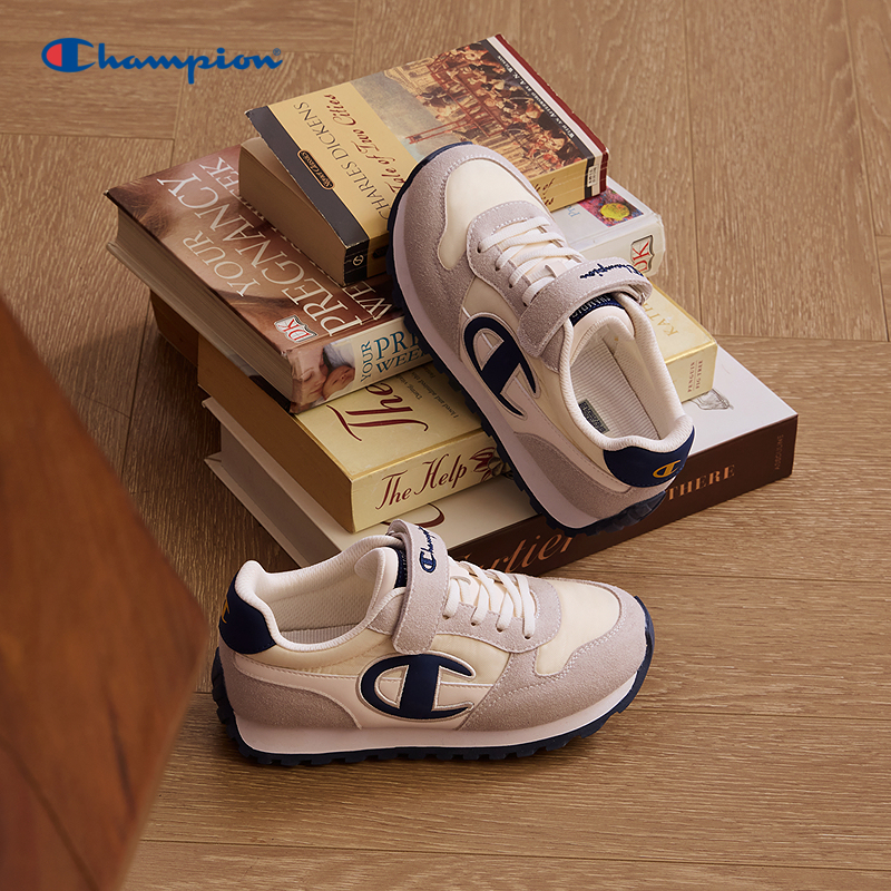 Champion冠军男女童鞋25秋季新款美式复古魔术贴休闲薄底运动跑鞋