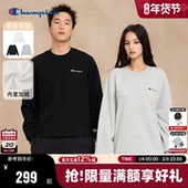 休闲风草写logo加绒上衣情侣款 Champion冠军圆领卫衣2025冬季 新款