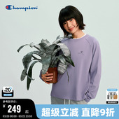 打底衫 Champion冠军长袖 休闲暮藤紫纯色基础款 新款 T恤女2026春季