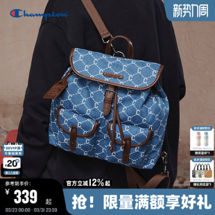 Champion冠军双肩包2026春季新款女包盖式通勤背包男老花小型书包