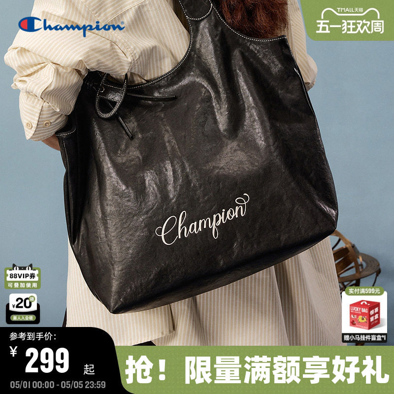 Champion冠军单肩包2026春季新款女高级软皮托特包大容量手提包男
