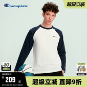 潮牌宽松纯棉插肩袖 Champion冠军情侣长袖 美式 新款 t恤女2026春季