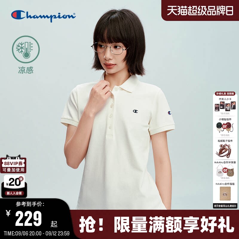 championPOLO衫女简约百搭T恤图片