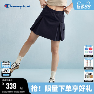 Champion冠军工装短裙26春季百褶校园秋季A字裙休闲纯色半裙潮
