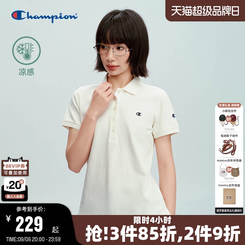 championPOLO衫女简约百搭T恤图片