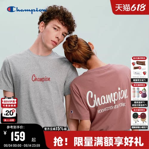 Champion冠军印花情侣短袖