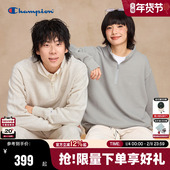 新款 丁禹兮同款 Champion冠军半拉链翻领卫衣男26春季 女半开襟纯色
