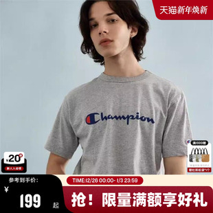 多巴胺短袖 复古休闲夏季 女 新款 Champion冠军纯棉情侣t恤男25夏季