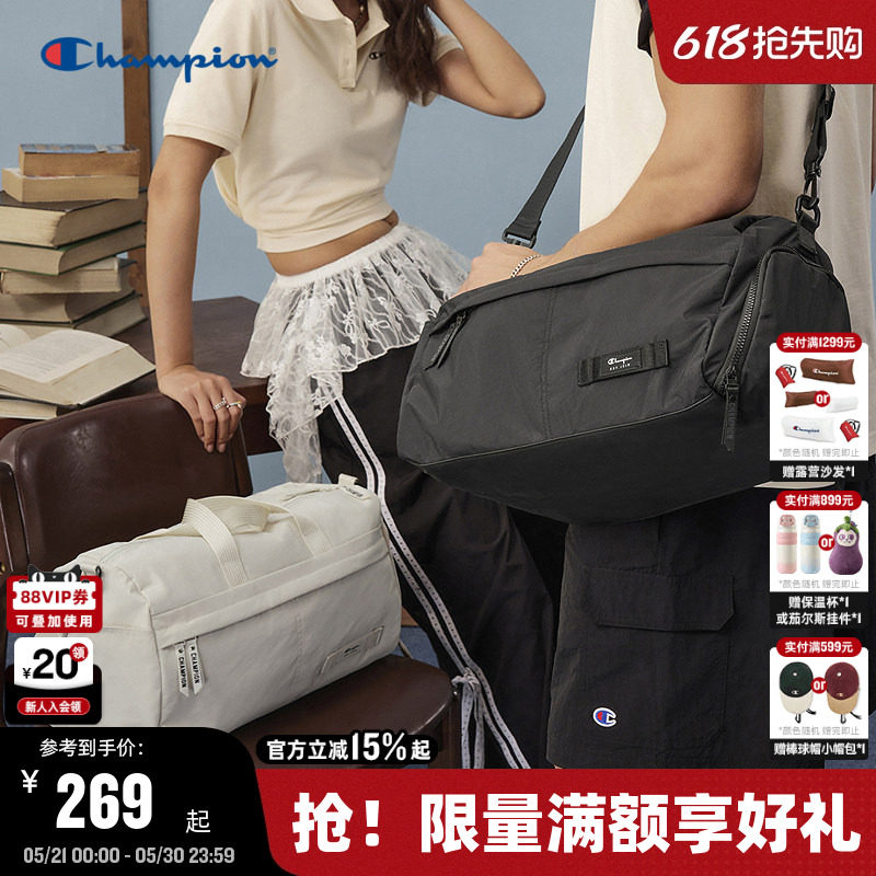Champion冠军单肩包2026夏季新款女大容量旅行斜挎包男休闲健身包