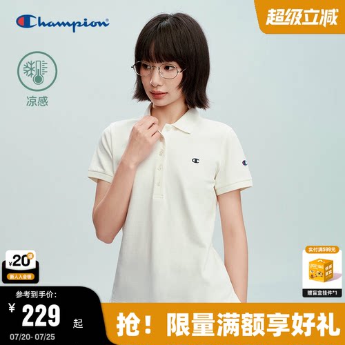 championPOLO衫女简约百搭T恤