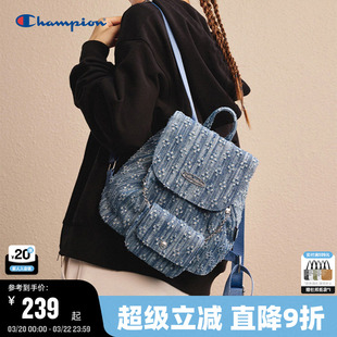 Champion冠军双肩包春季女mini墩墩包小香风牛仔包时尚校园背包男