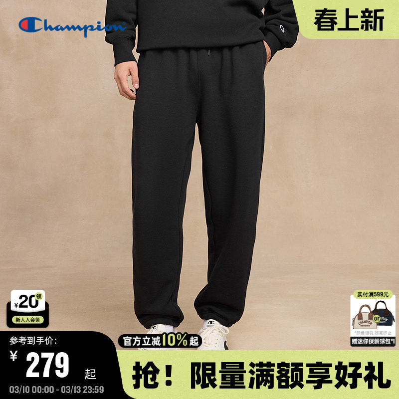 Champion冠军束脚卫裤男26春季新款休闲运动风长裤女灰色美式潮牌