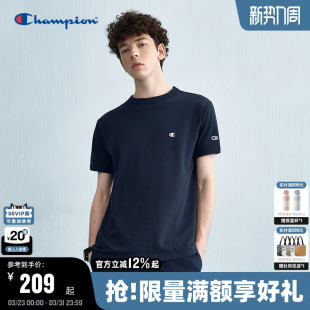 情侣款 Champion冠军短袖 经典 新款 小C刺绣纯棉上衣潮 t恤男夏季