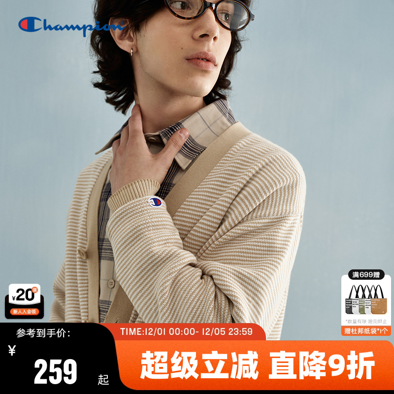 Champion冠军V领针织衫男