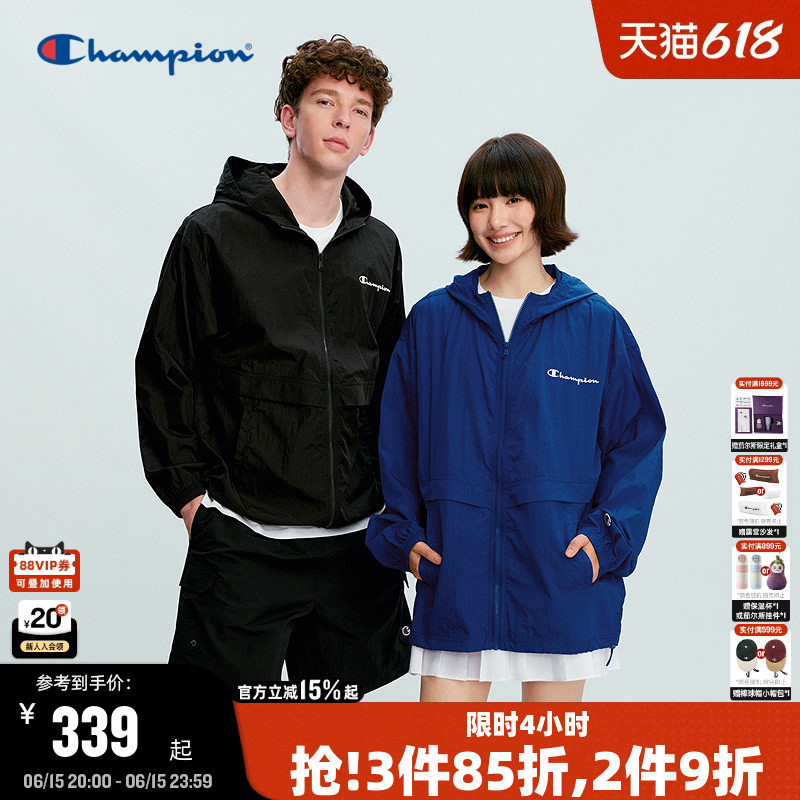 Champion冠军夹克男2026春季新款连帽轻薄外套女休闲户外风美式潮