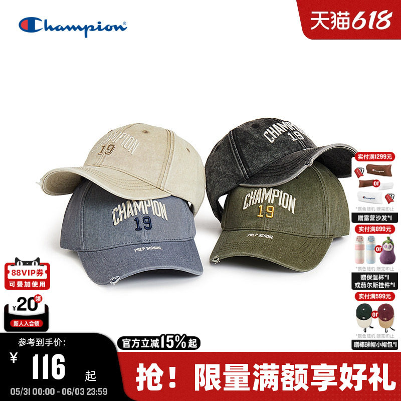 丁禹兮同款Champion冠军棒球帽25秋冬新款撞色鸭舌帽男运动帽女潮