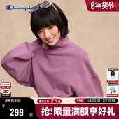 白鹿同款 休闲 潮卫衣蝙蝠袖 Champion冠军半高领卫衣女2025秋季 新款