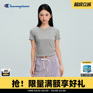 运动美式 Champion冠军短袖 女2026春季 新款 潮 T恤简约休闲百搭经典