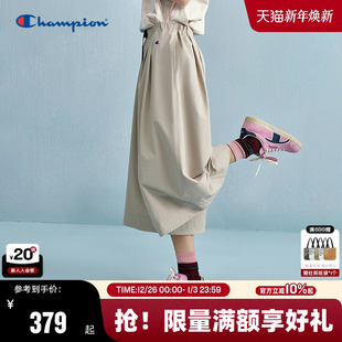 女春秋新款 a字宽松裙裤 工装 长裤 7分裤 Champion冠军休闲阔腿裤