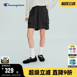 美式 Champion冠军休闲短裤 女2026春季 新款 风纯色运动显瘦宽松 工装