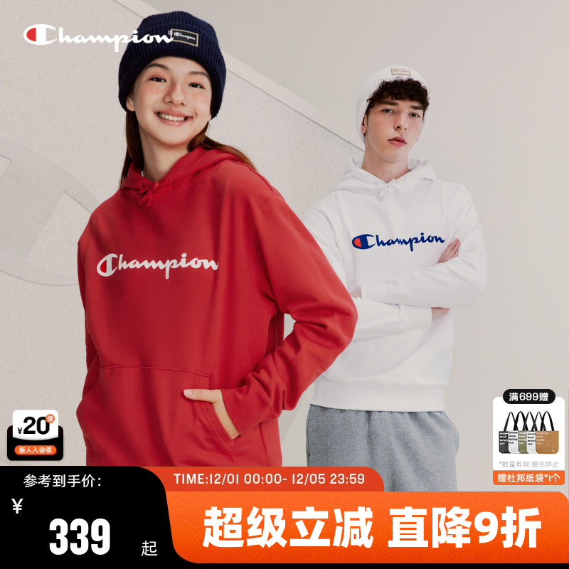 Champion冠军连帽情侣卫衣印花