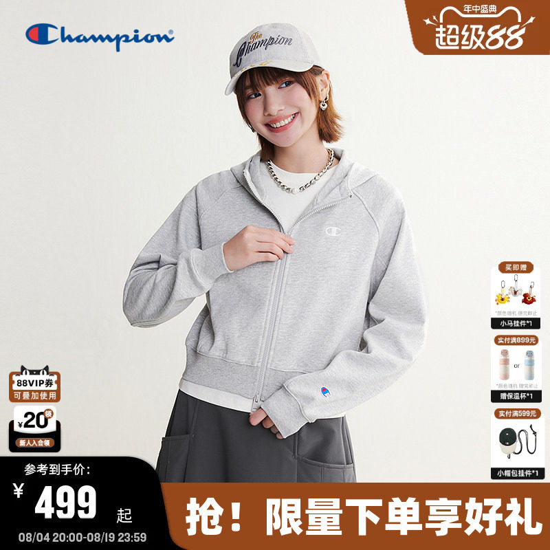 Champion连帽拉链卫衣女款