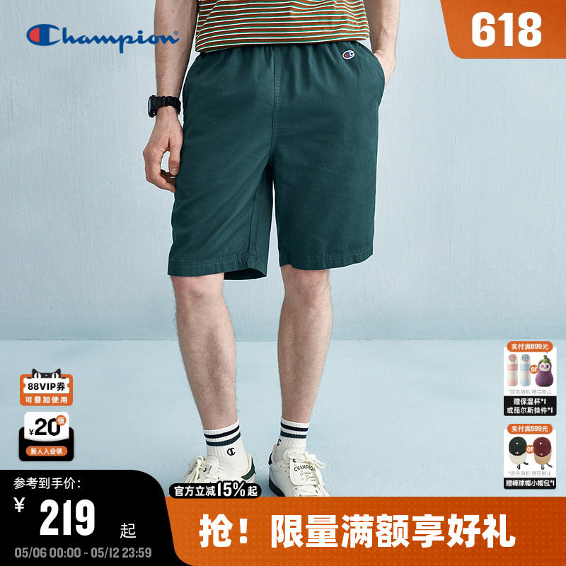 Champion冠军短裤男2025夏季新款工装风五分裤休闲纯棉女简约潮牌