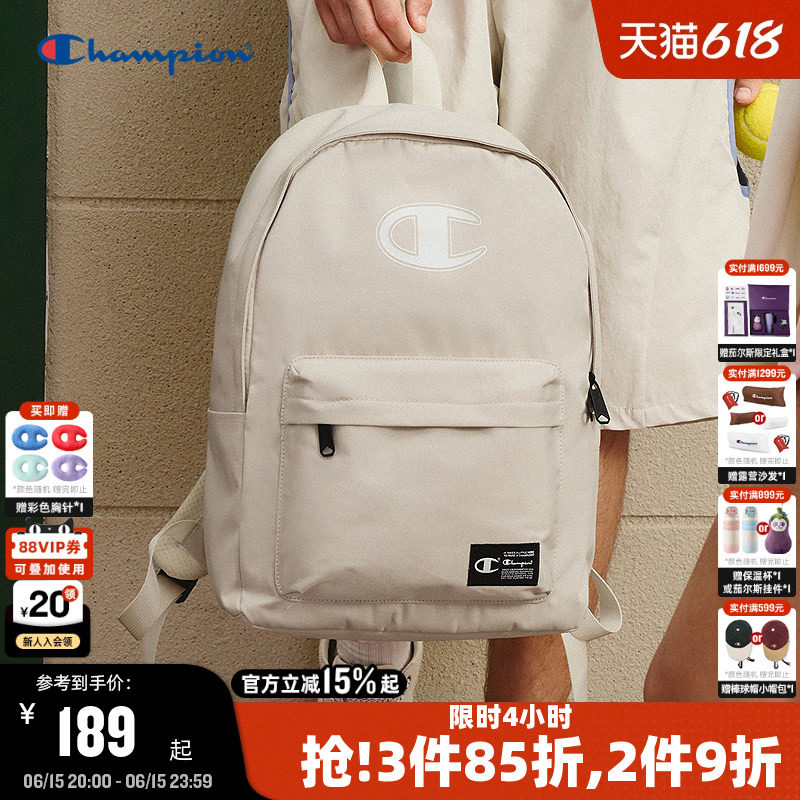 Champion冠军双肩包2026夏季新款女大容量校园书包男旅行通勤背包