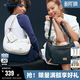 Champion冠军单肩包2026春季新款女牛仔包通勤斜挎包男大容量背包