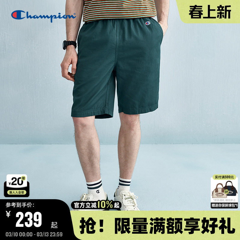 Champion冠军短裤男2025夏季新款工装风五分裤休闲纯棉女简约潮牌