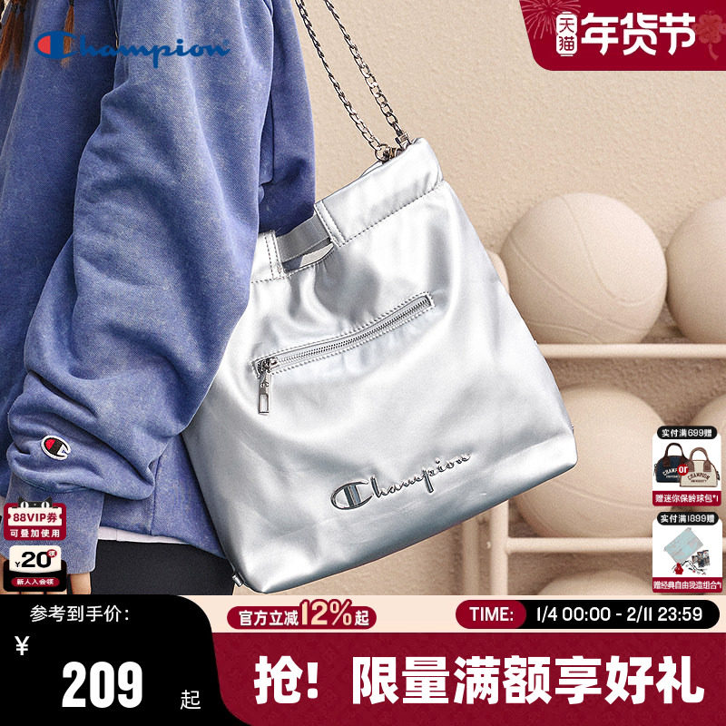 Champion冠军单肩包25秋冬新款垃圾袋双肩包女通勤时尚牛仔手提包