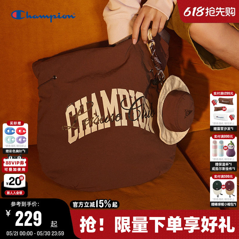 丁禹兮同款Champion冠军托特包女26夏季新款轻量单肩包通勤背包男