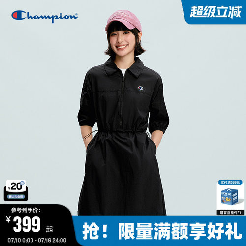 Champion翻领抽绳连衣裙