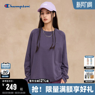 暮藤紫基础打底衫 新款 都市格调风 T恤女2026春季 Champion冠军长袖