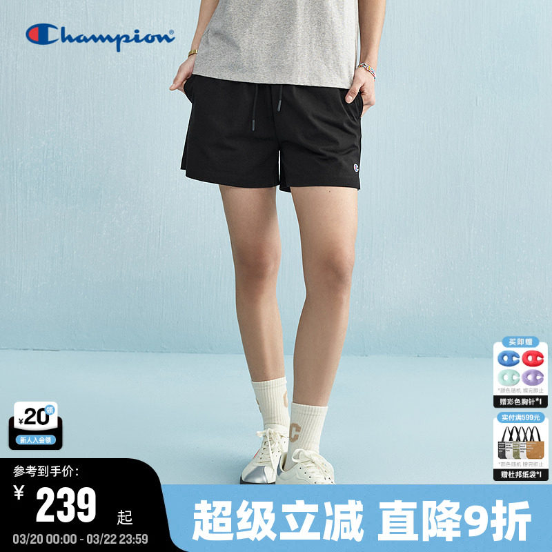 Champion冠军短裤2026春季新款美式运动女宽松直筒裤纯棉休闲热裤
