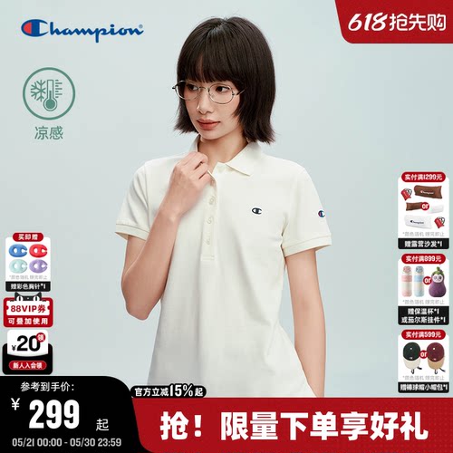 championPOLO衫女简约百搭T恤