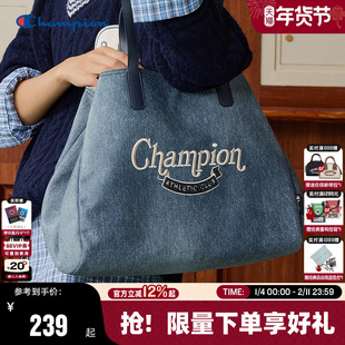 Champion冠军单肩包26春季新款女复古帆布托特包大容量通勤背包男