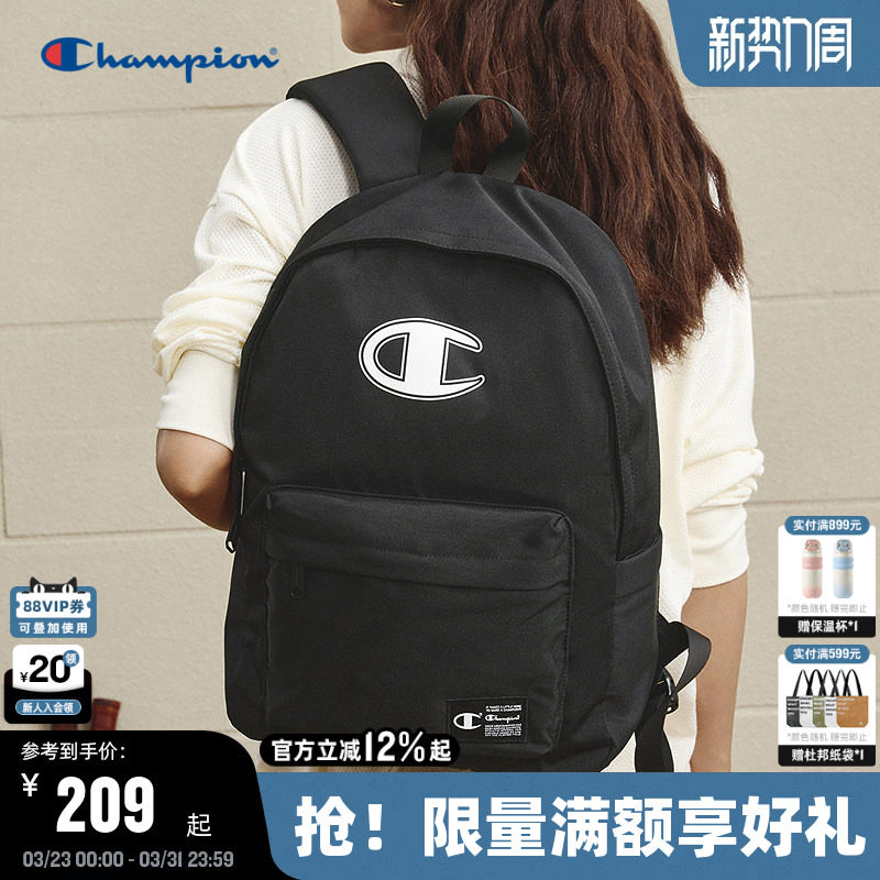 Champion冠军双肩包2026春季新款女大容量校园书包男旅行通勤背包