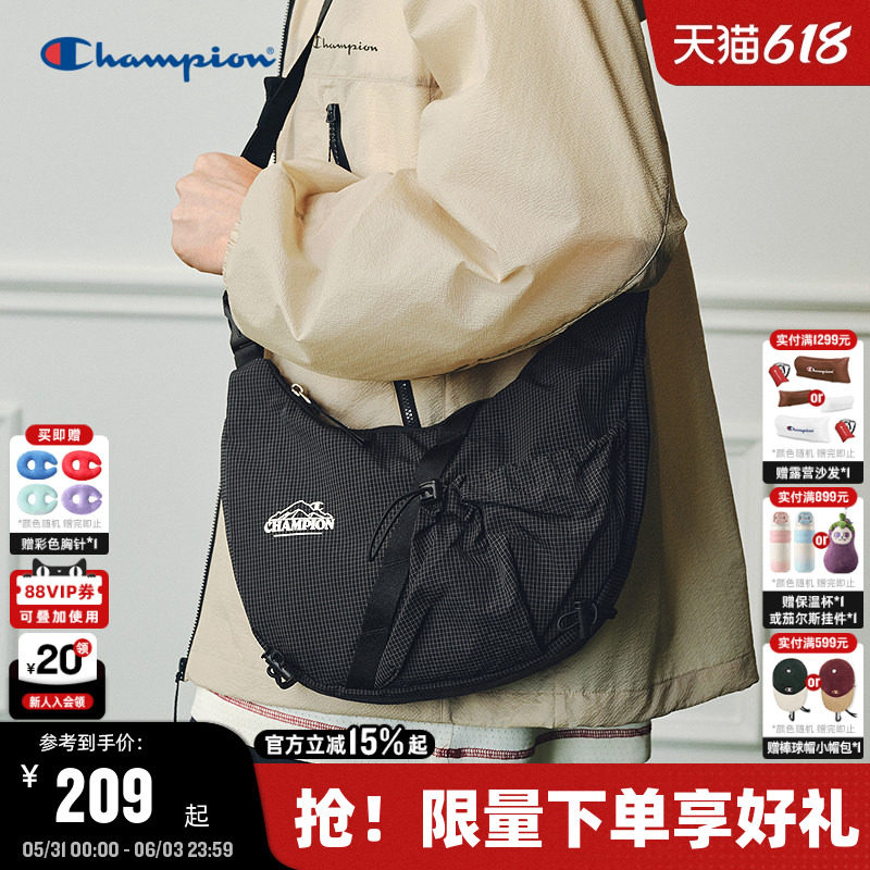 Champion冠军斜挎包26夏季新款女户外单肩包男轻量化潮流通勤胸包