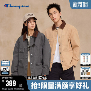 英伦谷仓夹克女巴恩风翻领潮 新款 Champion冠军工装 外套男2025秋季
