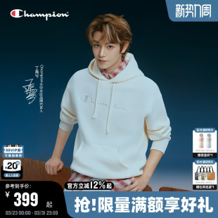 新款 Champion冠军连帽加绒卫衣男25冬季 立体刺绣秋 丁禹兮同款